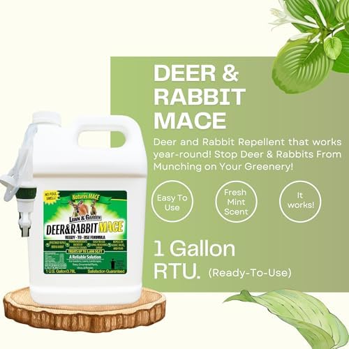Nature's MACE Deer & Rabbit Repellent 40 oz Concentrate | Deer Repellent Spray for Plants, Lawns, Flowers & Gardens, Plant Safe, Protect Plants Fast, All-Season Protection.
