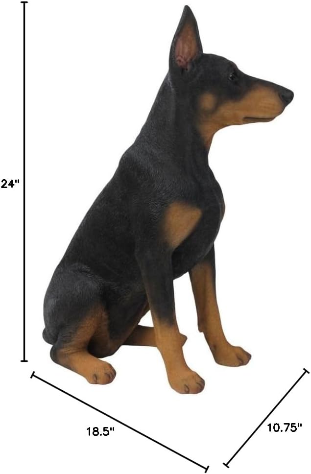 Hi-Line Gift Ltd Sitting Doberman Pinscher Dog Statue
