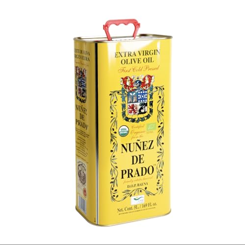 Nuñez de Prado Extra Virgin Olive Oil – USDA Organic, DOP Baena, First Cold Pressed, Family Estate Harvest, 33.8 fl oz (1 Liter)