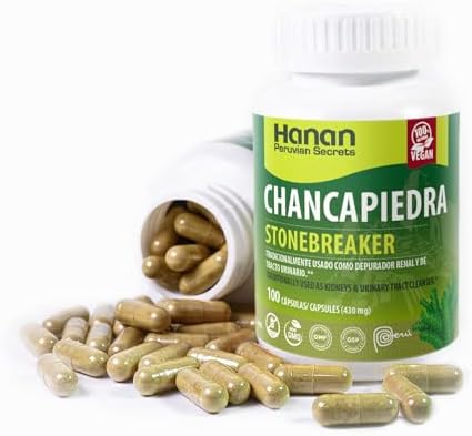 Hanan Chancapiedra Stonebreaker | 100 Capsules | Aids in Promoting Healthy Kidney Function Naturally (1 Pack)
