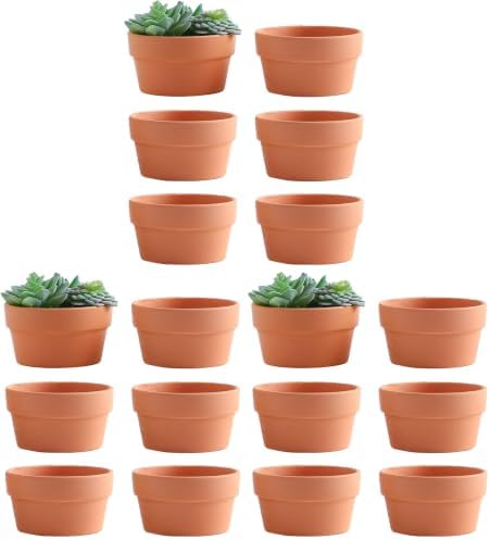 Yishang 6 Inch Terracotta Shallow Planters, Ceramic Flower Clay Plant Pots with Drainage Hole