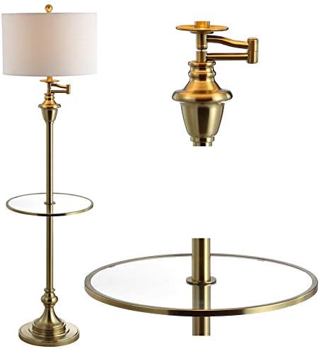 JONATHAN Y Cora 60" Metal Swing Arm Floor Lamp, Oil Rubbed Bronze/Clear