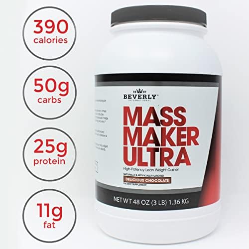 Beverly International Mass Maker Ultra, Vanilla, 14 Servings, 3 lb | Build Lean Mass, Milk Protein Isolate, Whey Protein Isolate + Egg, MCT Oil, Clean Carbs, Great Taste