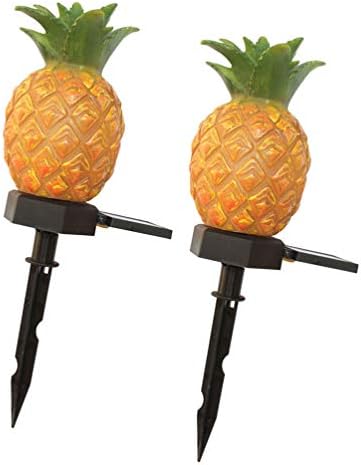 Uonlytech 2-Pack Pineapple Solar Outdoor Landscape Lights Waterproof Solar Garden Lamps for Pathways Yard Patio Party Outdoor Decoration