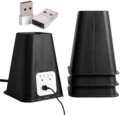 Bee Neat Heavy Duty Bed Riser with USB Outlet, Furniture Lift 7.25" 4 Pack