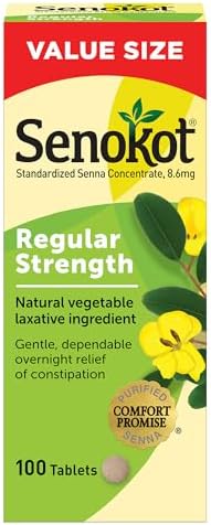 Senokot Regular Strength Laxatives for Constipation, Senna Tablets, 100 ct