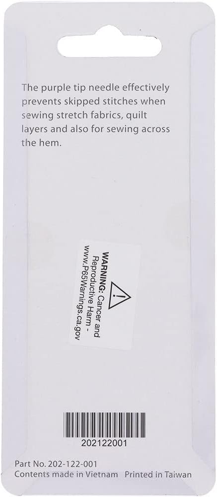 Janome Purple Tip Sewing Machine Needles, Size 90/14, Great for Heavy Fabrics and Sewing Across the Hem - 5 Needles per Pack