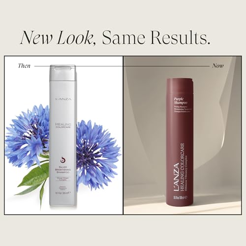 L'ANZA Healing Colorcare Purple Shampoo For Blondes & Highlights Purple Toning Shampoo, Neutralizes Brass, Brightens Blonde, Adds Shine, Repairs, Moisturizing, Color Safe, Sulfate Free
