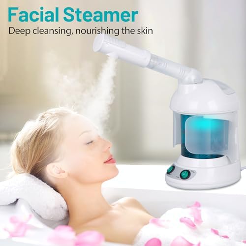 ZENY 3-in-1 Portable Facial Steamer and Hair Steamer, Humidifier, Nano Ionic Face Steamer for Acne Blackhead, Unclogs Pores, Spa Quality