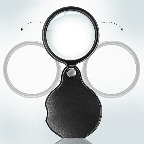 Wapodeai 2pcs 10x Small Pocket Magnify Glass