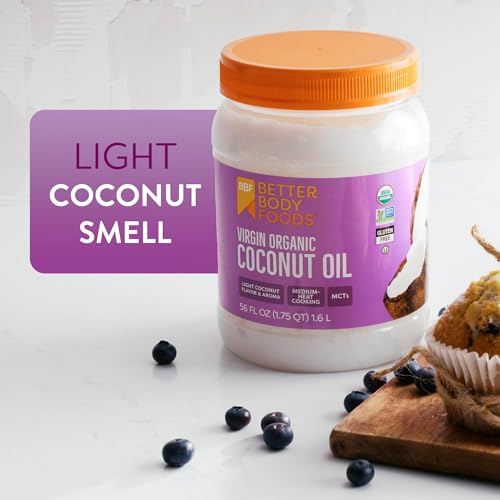 BetterBody Foods Unrefined Coconut Oil 56 Fl Oz, Organic, Non-GMO