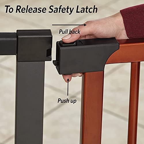 Midwest Homes 39-Inch Steel Walk-Thru Dog Gate, Expands to 38" | Pressure Mounted, Expands 29.5"- 38" Wide, Auto-Close Door, Spring-Loaded Latch, Includes Two 3" Extensions