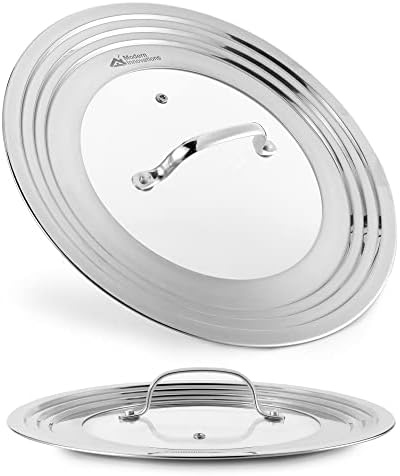 Modern Innovations Universal Lid with Tempered Glass Top for Pots & Pans, Fits 8.25, 9, 10, 11
