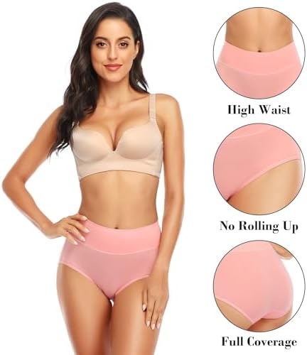 Womens Tummy Control Underwear Cotton High Waisted Full Briefs