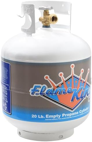 Flame King YSN-201 20-Pound Steel Propane Tank Cylinder with Type 1 OPD Valve, White