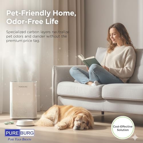 PUREBURG Replacement Filter Compatible with HoMedics AT-PET01 AT-PET02 TotalClean PetPlus Tower Air Purifier