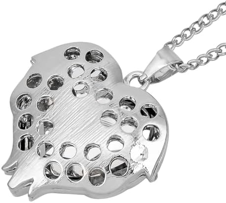 Mystic Color Glass Crystal Heart Pendant Necklace 24-26"Earrings