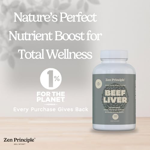 Zen Principle Ultra-Pure Desiccated Beef Liver, Grass-Fed & Finished New Zealand, No Hormones or GMOs, Natural Energy & Workout Support with Iron