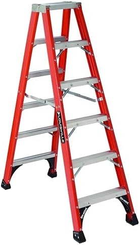 Louisville Ladder 14-Foot Fiberglass Twin Front Step Ladder, 375-Pound Load Capacity, Type IAA, FM1414HD