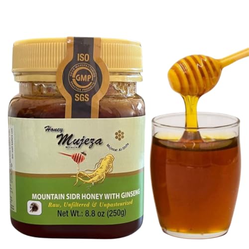 Authentic Mountain Sidr Honey - Jujube Honey, Supports Mental Health, Memory and Cognition, 100% Natural, Raw Liquid Honey, Gluten Free (500g / 17.6oz)