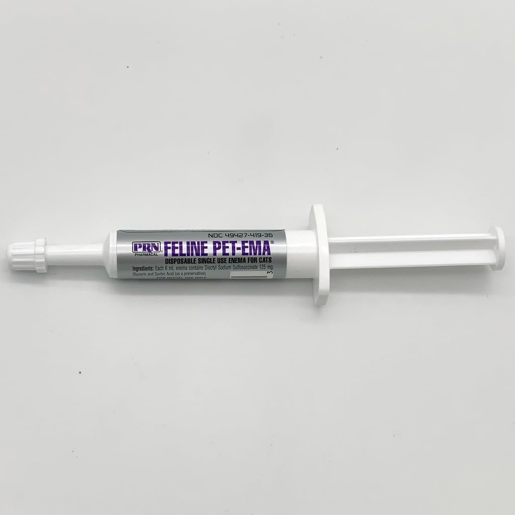Pet-Ema Feline (6 mL) (3 Pack), Disposable Enema for Rectal Use in Cats by PRN Pharmacal Inc