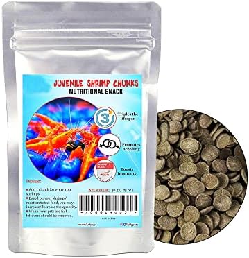 SunGrow Spirulina Protein Wafers for Shrimps, 1.75 oz Nutritional Snack, High-Protein Food for Freshwater Shrimp, Ideal for Betta Fish Supplies, Aquarium Salt Setups, Nano Tanks & Bottom Feeders