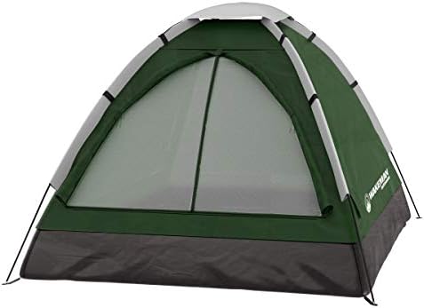 2 Person Camping Tent with Rain Fly and Carrying Bag - Lightweight Outdoor Tent for Backpacking, Hiking, or Beach Use by Wakeman Outdoors (Green)