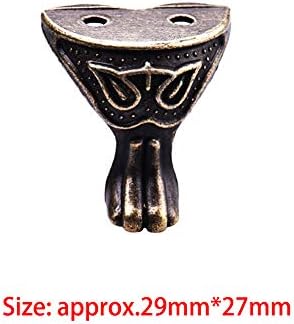 4Pcs Antique Brass Box Legs Feet Corner Protector Zinc Alloy Gift Box Jewelry Wood Case Decorative Feet Leg Metal Corner Protector Furniture Fittings