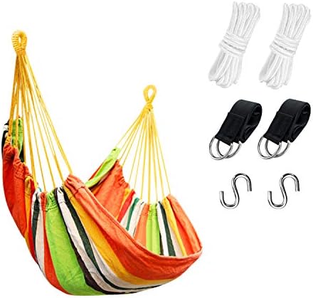 KPX Ourdoor Hanging Hammock Chair – Comfortable Tree Swing Chair Large Size 110X130cm（Without Pillows） - 330 Lbs Weight Capacity (Dark Gray)