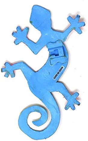 Global Crafts 8" Painted Gecko Recycled Haitian Metal Wall Art Blue Green, Florida