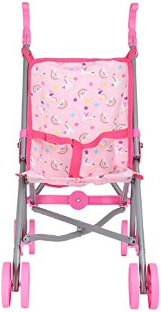 Dream Collection, Doll Stroller - Metal Fold Up and Down Umbrella Stroller for Realistic Pretend Play, Pink - 23”