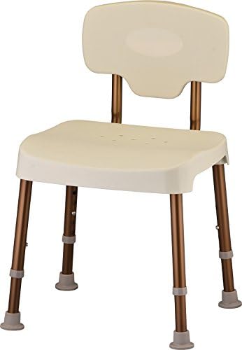 NOVA Medical Products Bariatric Shower and Bath Chair with Back, Heavy Duty 500 lb. Weight Capacity, White, 1 Count (Pack of 1)