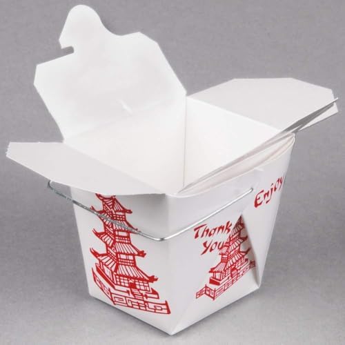Pack of 15 Chinese Take Out Boxes PAGODA 8 oz / Half Pint Party Favor and Food Pail