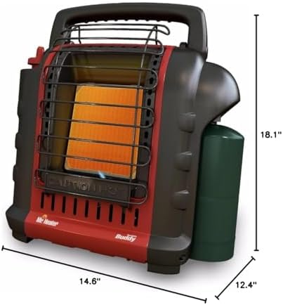 Mr. Heater F232000 Portable Buddy Heater | Bundle includes Brass Tank Refill Adapter, (2 items)