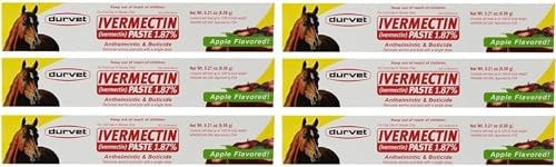 Durvet Ivermectin Paste Dewormer - 6.08g dose @ 1.87% Apple Flavor (6-Pack)