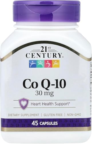 21st Century Co Q10 30 mg Capsules, 45 Count (21341) | Coenzyme Q10 30 mg Capsules, Energy & Cardiovascular Health Support