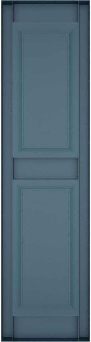 Mid America 00021247002 Standard Size Williamsburg Double Panel Vinyl Shutters, w/Installation Shutter-Lok's & Matching Screws (Per Pair), 002, 12"W x 47"H, Black