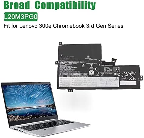 L20M3PG0 SB11B36311 5B11B36312 Laptop Battery Replacement for Lenovo IdeaPad Flex 3 Chrome 15IJL7 300e Chromebook 3rd Gen Series L20M3PG3 SB11B90371
