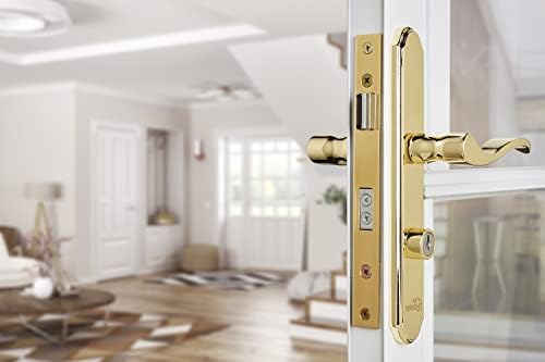Wright Products - Serenade Mortise Keyed Lever Mount Latch with Deadbolt for Screen and Storm Doors, Polished Brass | Deadbolt, Screen and Storm Doors