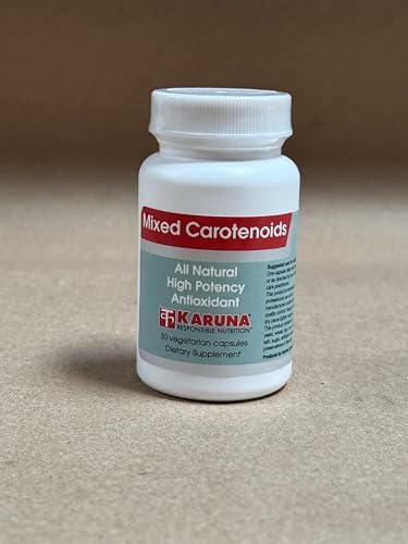 Karuna Mixed Carotenoids | 30 Vegetarian Capsules | Alpha- and beta-carotenes, Lutein 5mg, lycopene 2.5mg, zeaxanthin 246mcg