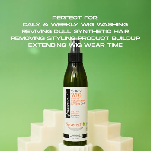 Awesome Human Hair Wig Leave in Conditioner Spray, pH5, Detangler & Easy Combing, Promoting Silkiness, Shine & Freshness, preventing Dryness (7 fl oz) | Full-size camellia oil mist that brings dry human hair wigs back to life