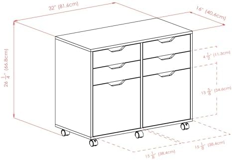 Winsome Halifax Mobile Storage Cabinet with Doors & Drawers, Stylish & Functional Home Storage Cabinet for Filing, Kitchen Organization, Moveable Furniture for Office, Dorms, Apartments