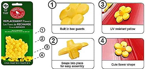 9-Pack Replacement Yellow Feeder Flowers