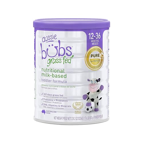 Bubs 365 Day Grass Fed Infant Formula for 0-12 Months, Non-GMO Milk, 20oz | Cow Milk-Based Powder with Iron, DHA, Prebiotics & Probiotics to Support Gentle, Digestive Health