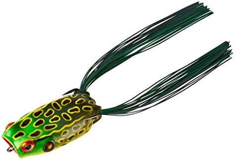 BOOYAH Poppin' Pad Crasher Topwater Bass Fishing Hollow Body Frog Lure with Weedless Hooks