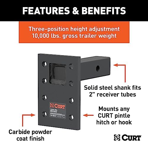 Curt Manufacturing 48323 7 in Plate 8 1/2 in Shank Pintle