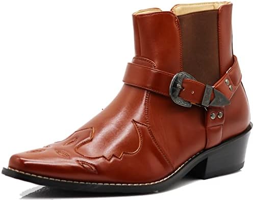 Enzo Romeo WT11 Men's Western Cowboy Motorcycle Ankle Boots