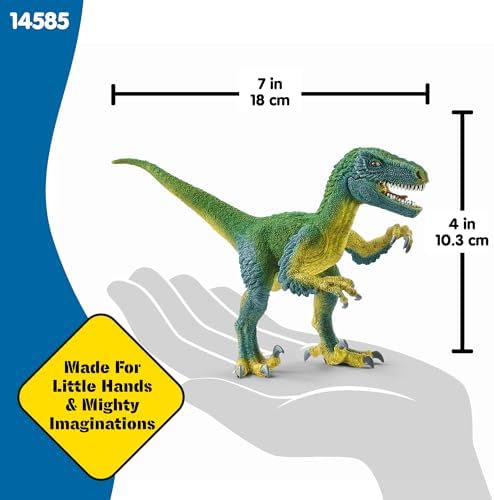 schleich Dinosaurs - Velociraptor Figurine with Movable Jaw and Arms - Realistic Raptor Dino Toy with Feathered Body and Claws - Durable Dinosaur