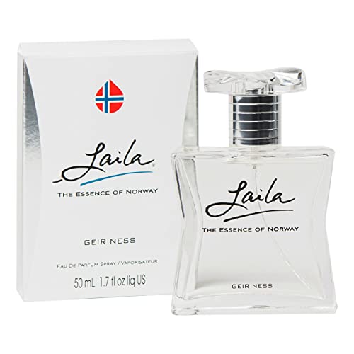 Geir Ness Laila Eau de Parfum for Women, Essence of Norway, 1.7 oz | Laila perfume, airy fruity-floral fragrance, long-lasting wear, everyday scent, 50 ml spray bottle
