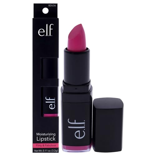 e.l.f. Cosmetics Moisturizing Lipstick, Provides Vibrant Color and Luminous Shine, Flirty and Fabulous